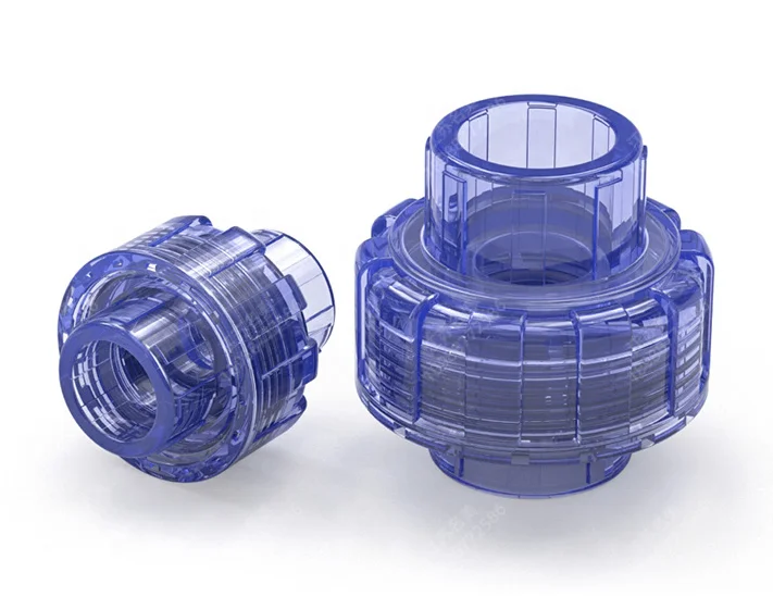Transparent UPVC pipe fittings Transparent UPVC pipe Union  DN15-DN50