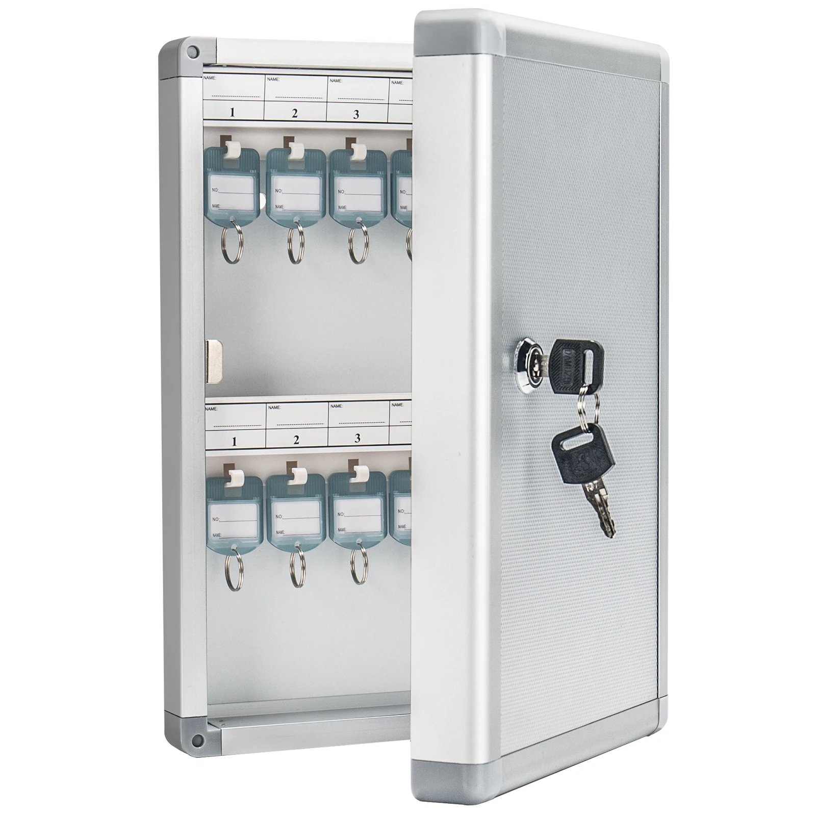 24 slots Key Lock Box, Key Cabinet Wall Mounted, Key Storage Organizer Box with Tags and Lables