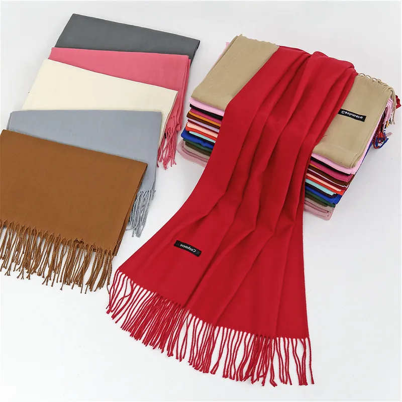 Wholesale Solid Color Cashmere Shawl Autumn and Winter Warm Cheap High Quality Manufacturers Direct Sales Scarf