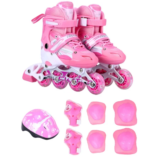 high quality inline kids skates Adjustable Flashing Safe Rollers Skate