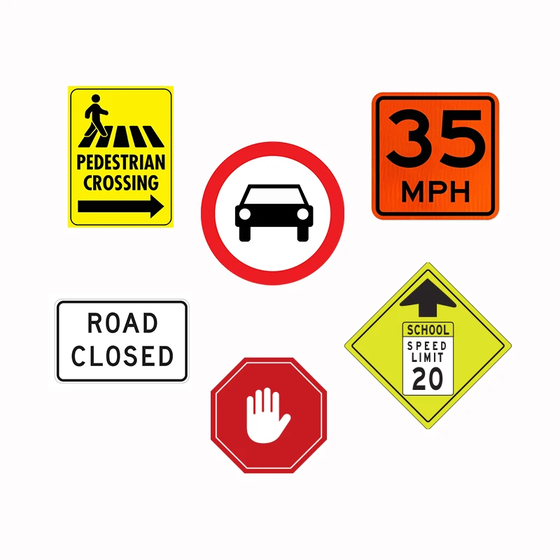 Customized High Visibility Speed Limit Metal Aluminum Retro Reflective Road Traffic Symbol Sign Board Signage For Roadway Safety