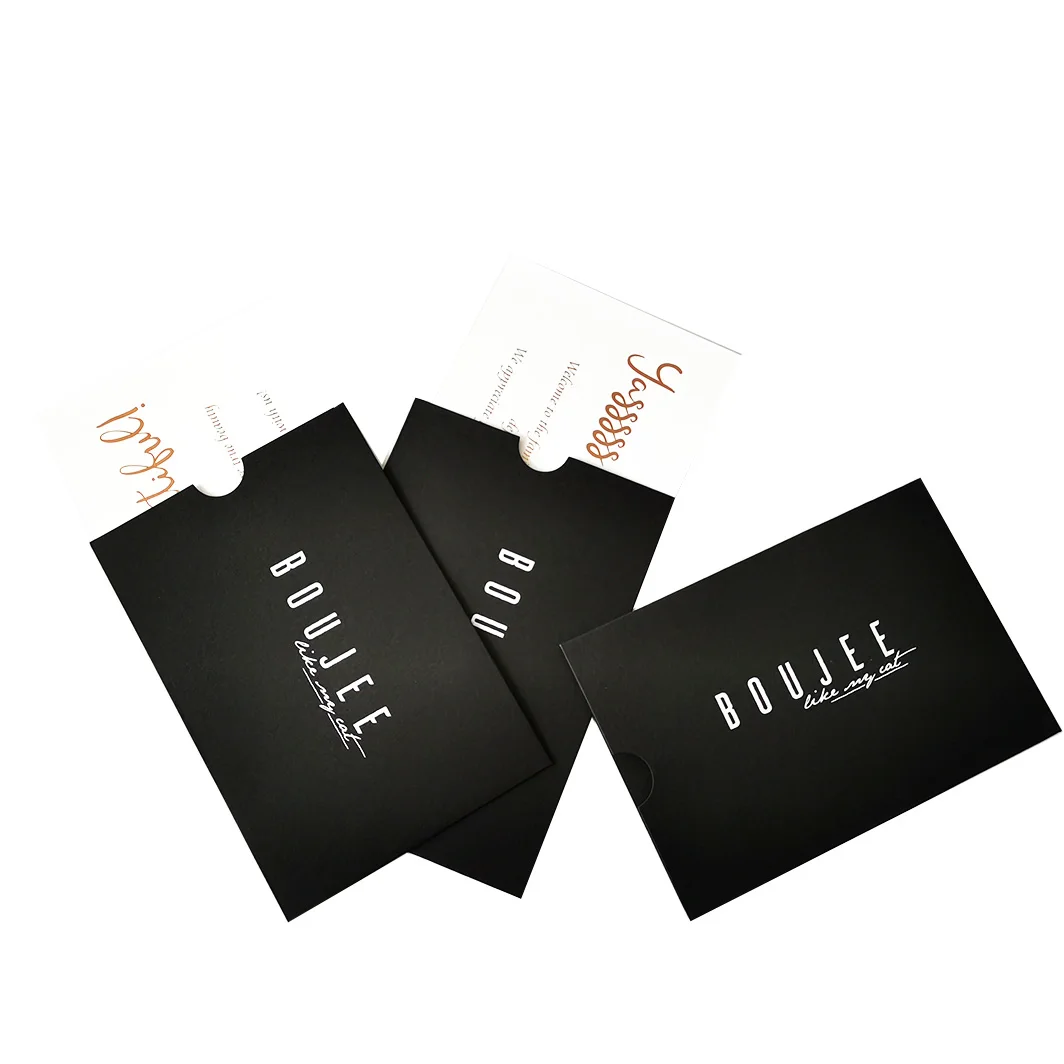 Gloss black paper custom size with logo packaging envelope for thank you