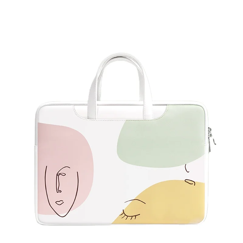 New custom Mini Cute laptop bags for girls pu leather Waterproof women 13.3 inch  Huawei HP office Hand bag Briefcase