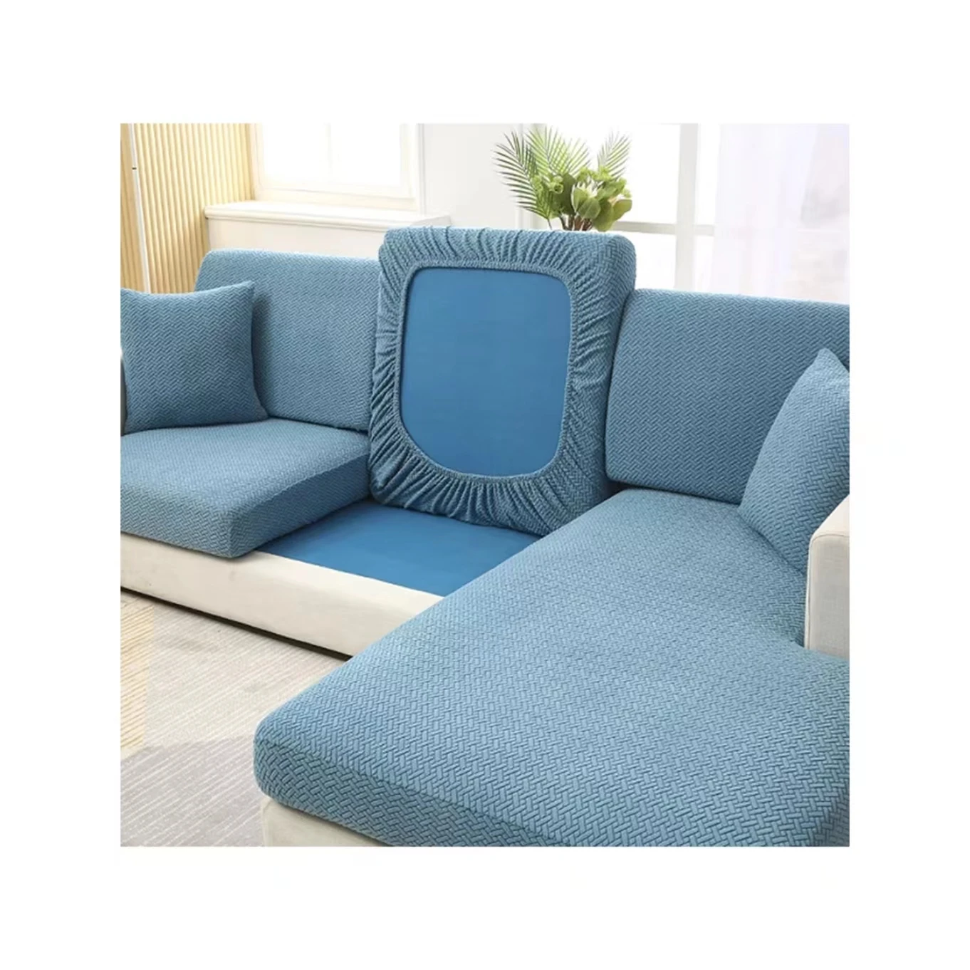 Высококачественный жаккардовый чехол для диванной подушки, эластичный чехол для дивана, прочный протектор мебели для всех сезонов (1600627108907)