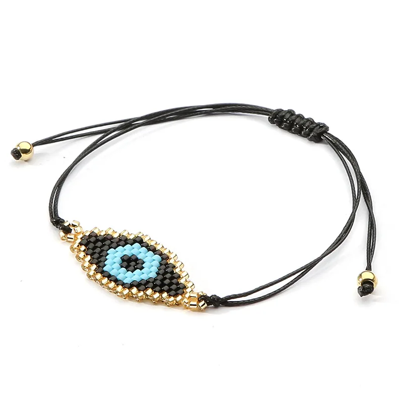 
2020 new arrival design wax cord handmade braided bracelet for men women fashion bohemia miyuki seed beads waterproof slip knot 