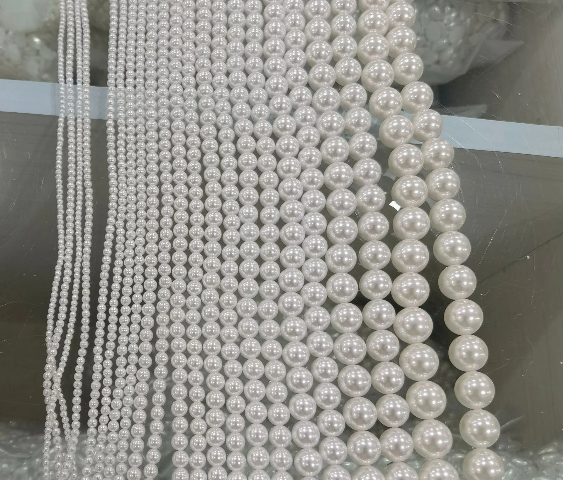 Wholesale hight quality highlight glass pearl Imitation pearls for bracelet necklace making findings