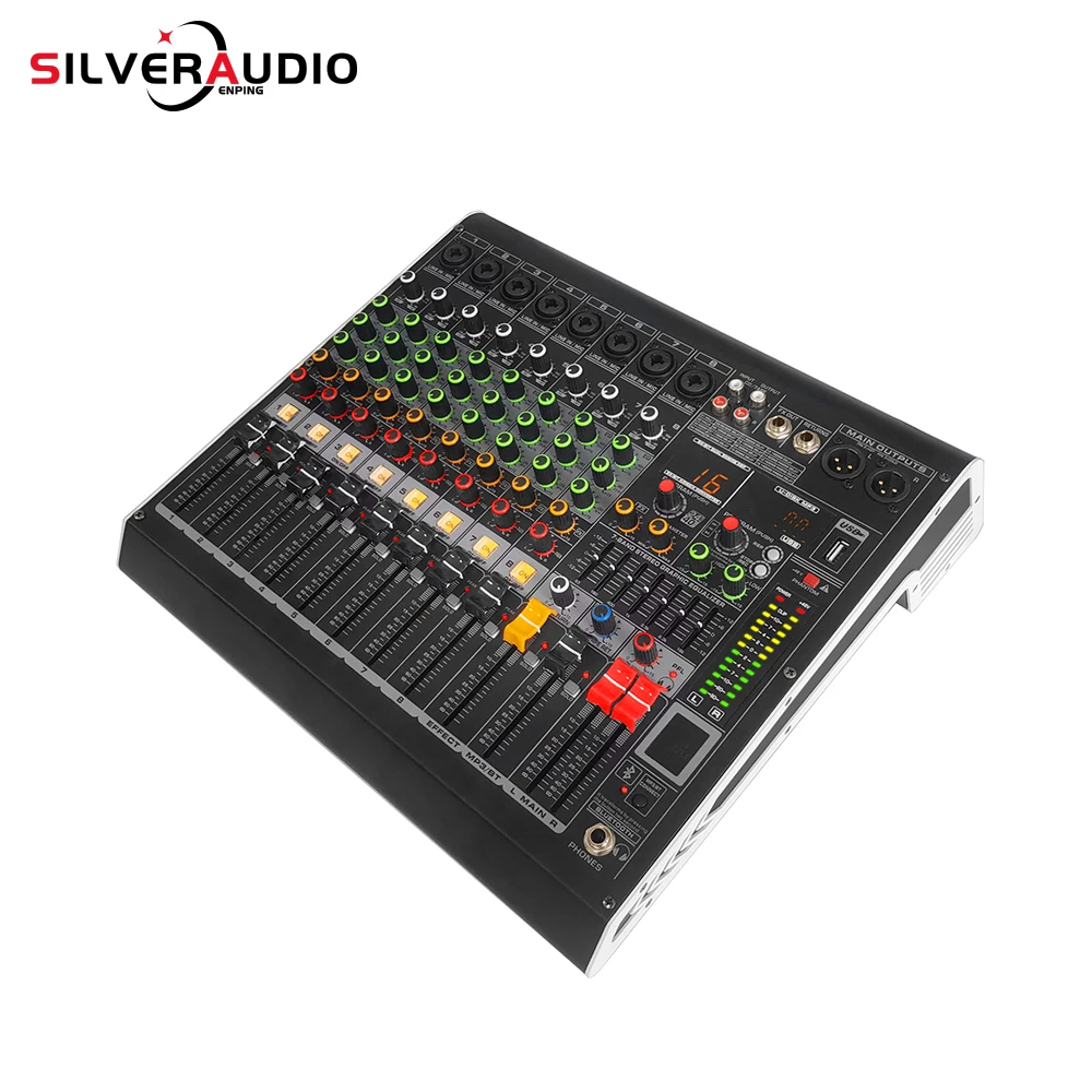 GAX-MC8 Digital Effects 8-Channel Mixing Console 24 Bit DSP Blueteeth Mixing Console Equipment DJ Mixing Console Equipment