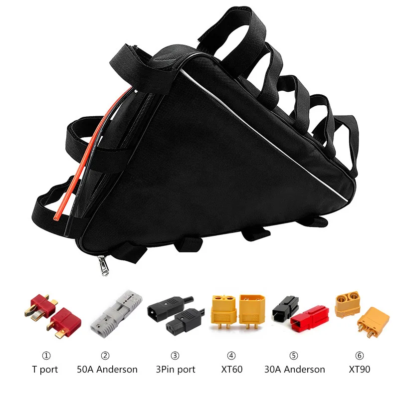 High Quality 18650 Cells Ebike Battery Bag 36V 48v 52v 60v 72v Triangle Lithium Batterie 10ah 15ah 20ah 25ah 30ah Akku