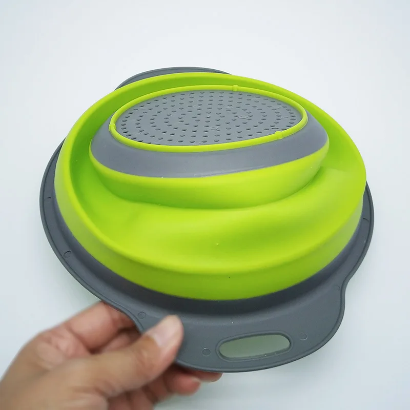 2PCS/Set Collapsible Colander Strainer Silicone Strainer Basket Water Filter Fruit Vegetable Kitchen Food Strainer