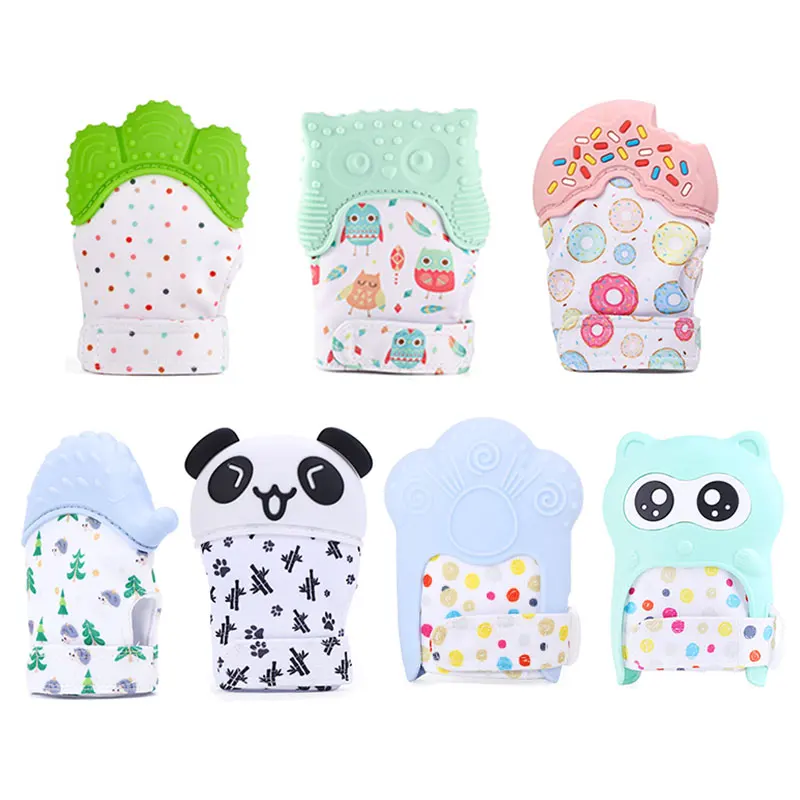 Wholesale Kids Hand Bear Teether Set Nursing Teething Gloves Mitts Baby Mittens Newborn For Babies 2023