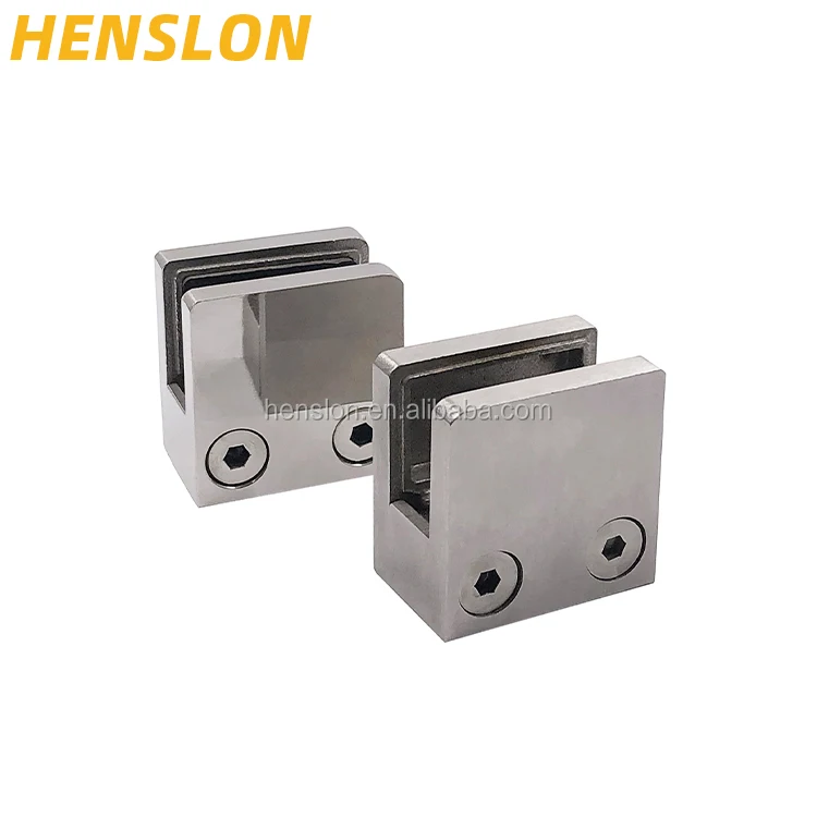 Stainless steel square glass clamps for arc or flat stair balustrades Glass Fastening 7111-7112