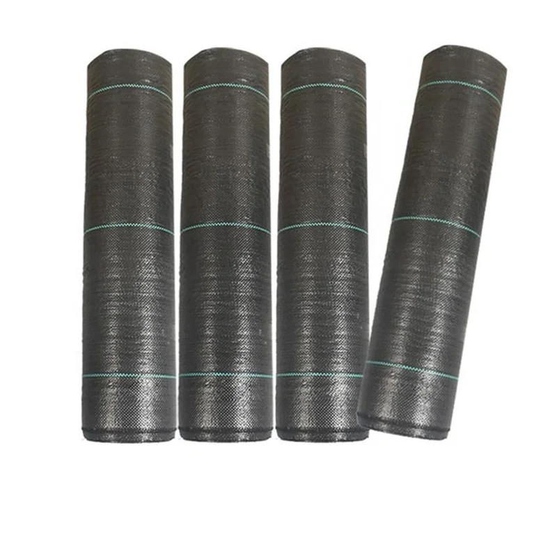 High permeability Black and green weed control mat woven roving agricultural ground cover