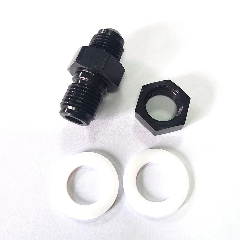 Hot Selling Aluminum Car Fuel Cell Fitting Jointwashers and nut Fuel tank adapter With Teflon Gasket