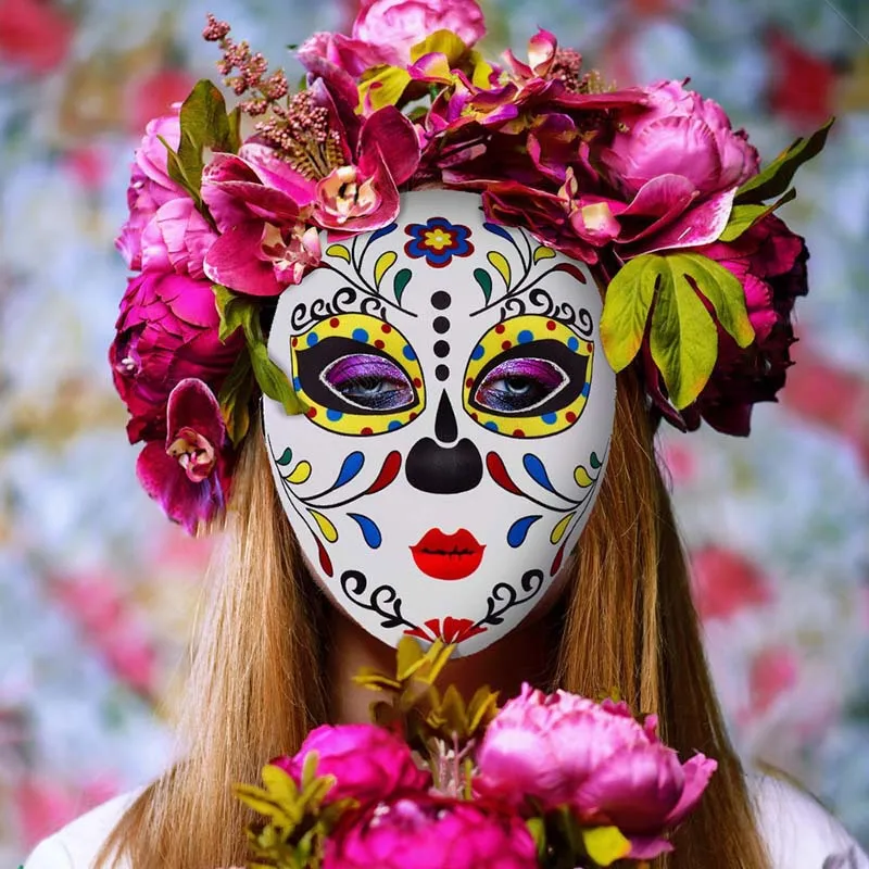 High quality factory wholesale Halloween party masquerade ball hand painted clown masks plastic masks