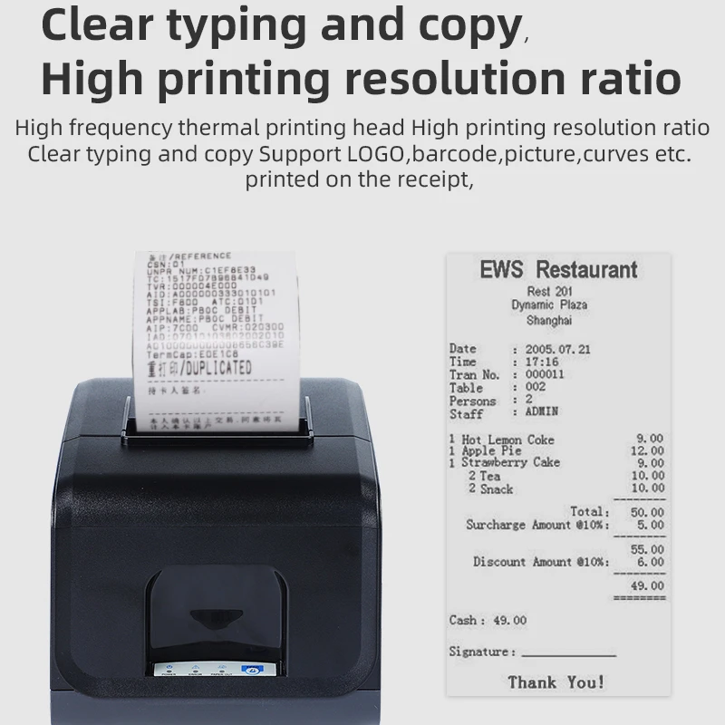 
80mm POS Thermal Printer with auto cutter (WH-P12) 