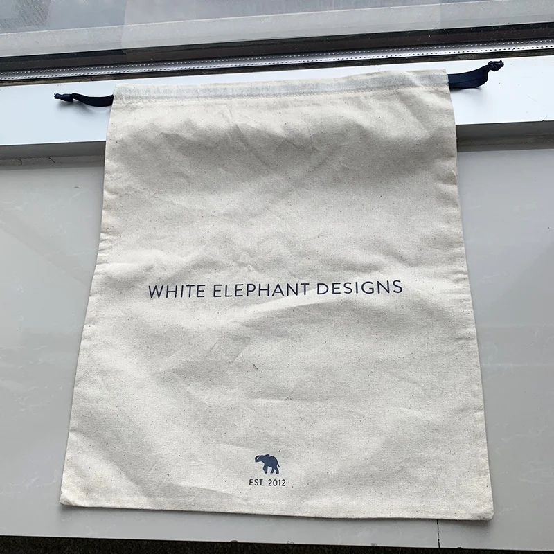 Перерабатываемый хлопковый мешочек с логотипом на шнурке мешок для пыли натуральная обувь хранение одежды