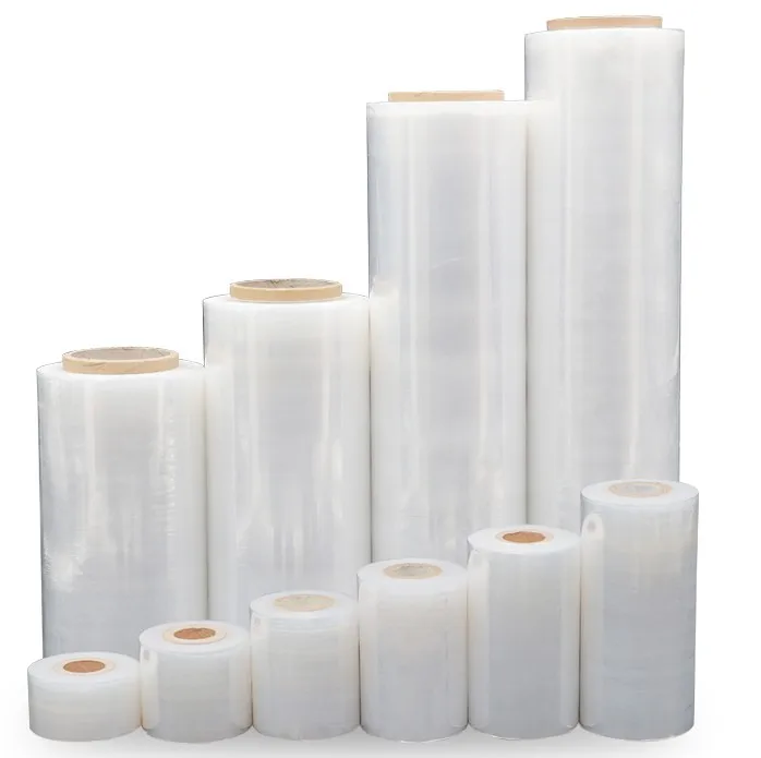 Stretch film 8 rolls pallet hand stretch wrap hand shrink wrap custom size lldpe self adhesive stretch film for pallet carton