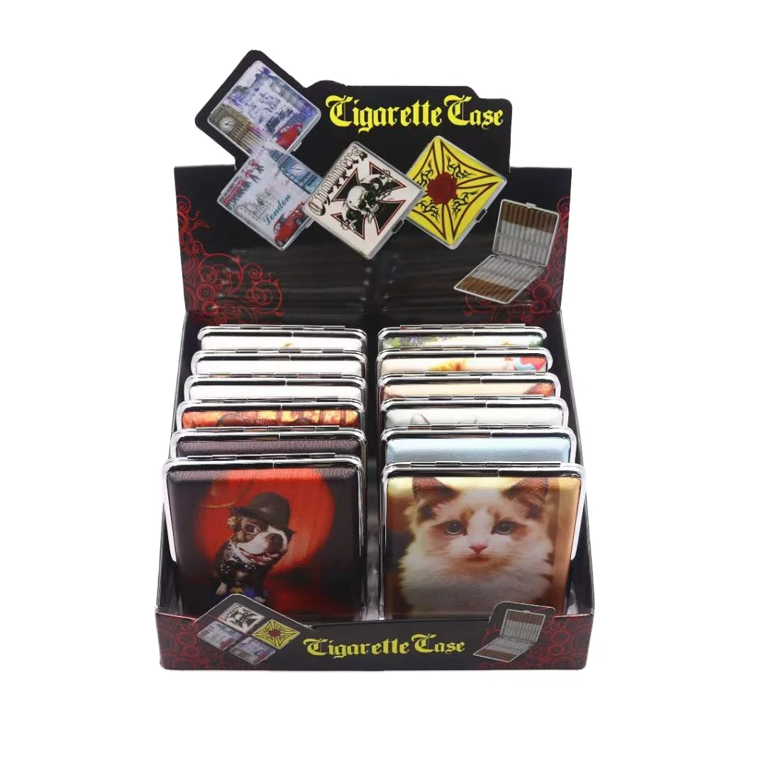 2023 Hot Sale Factory Outlet Cheap Price 20pcs PU Leather Card Holder Metal Clip Custom Wholesale Metal Cigarette Cases