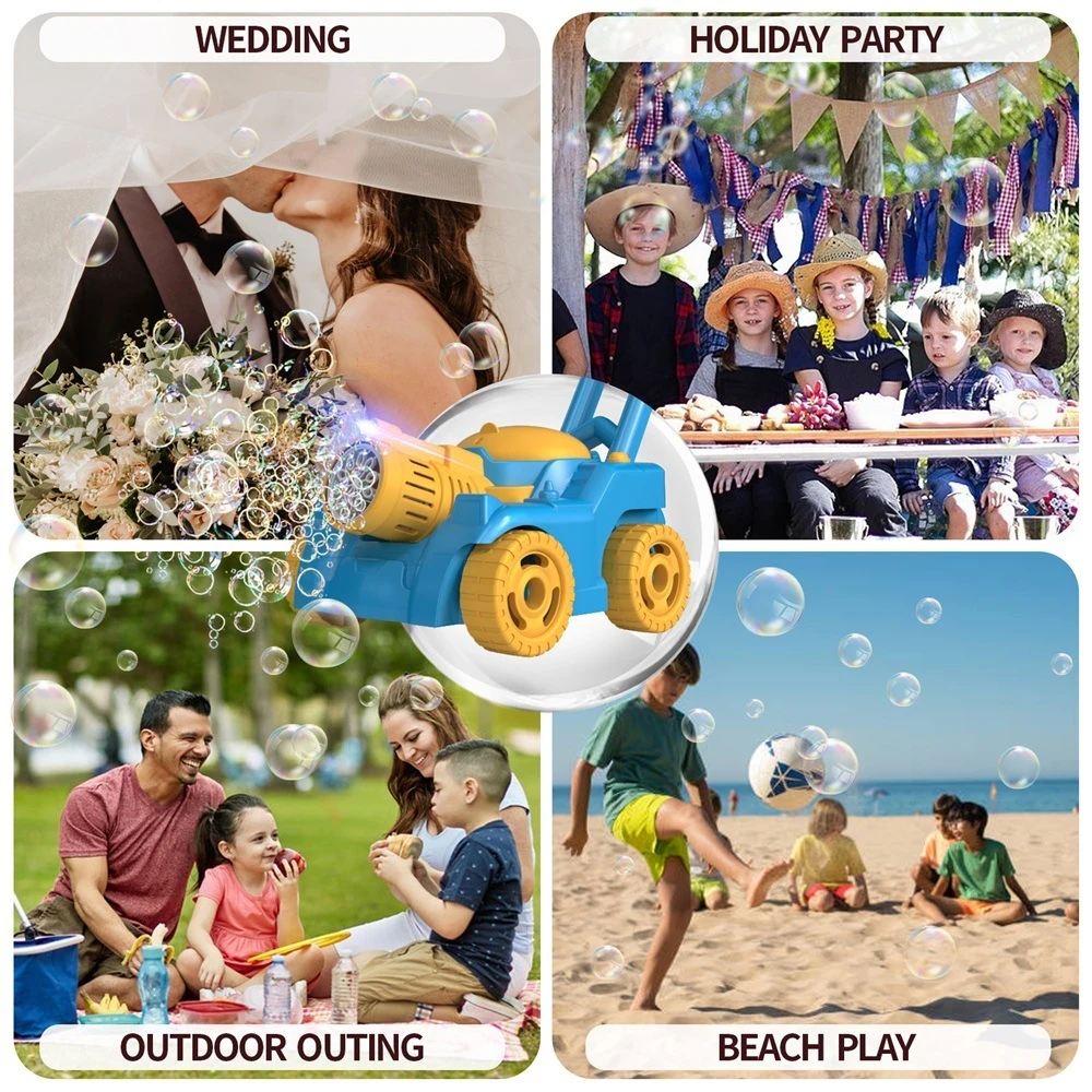 Bubble Lawn Mower For Kids - Automatic Push Toy For Toddlers,Summer Outdoor Toy Fun For Backyard,Beach,And Swimming