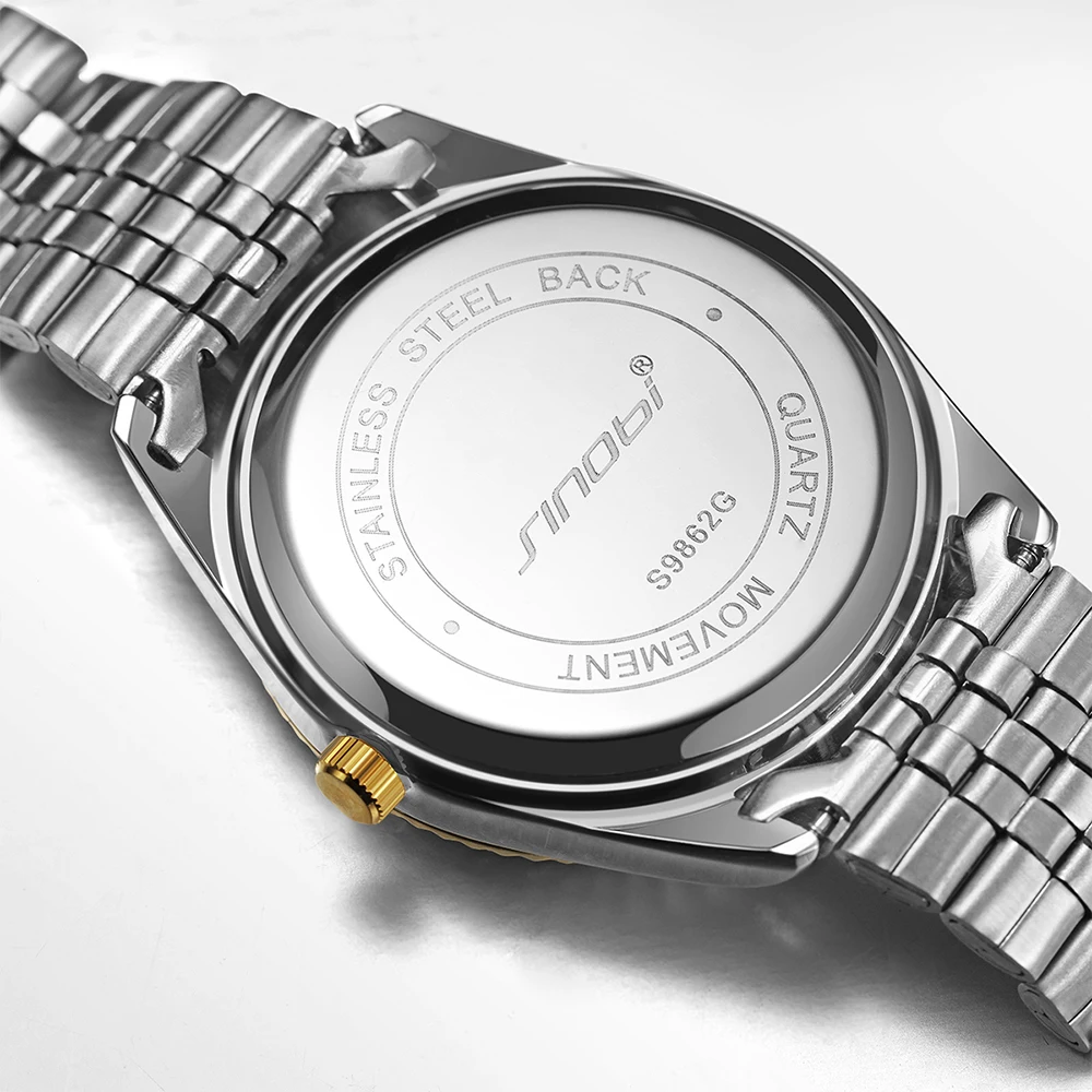 Quality brand Modern Quartz Watch for Men Waterproof and Stylish gold and sliver