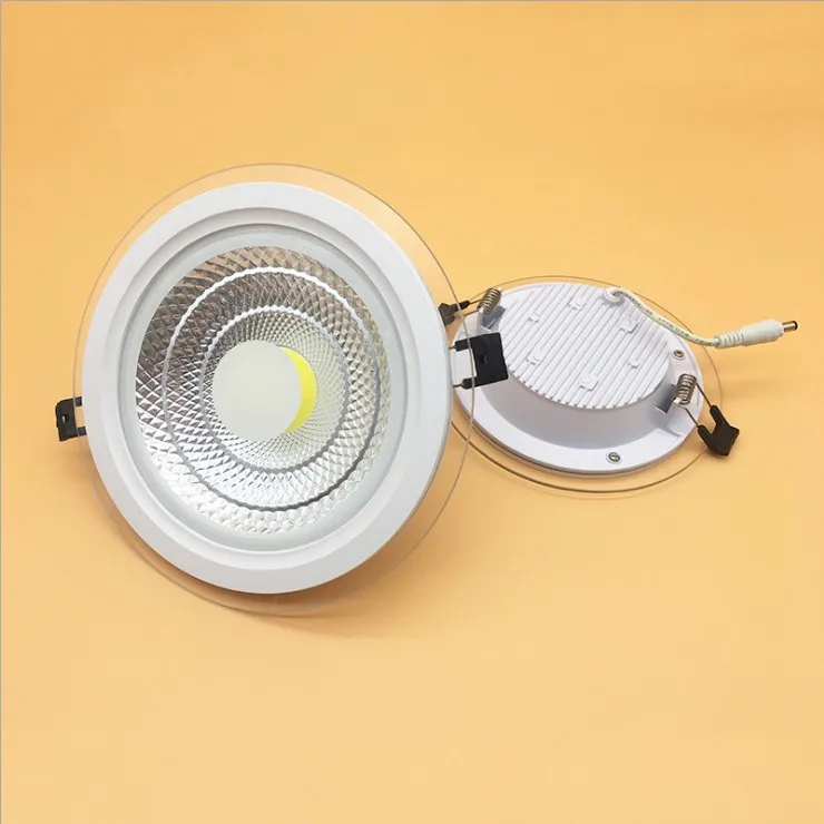 Factory direct sale 12w 18W COB recessed glass  panel light AC85-265V