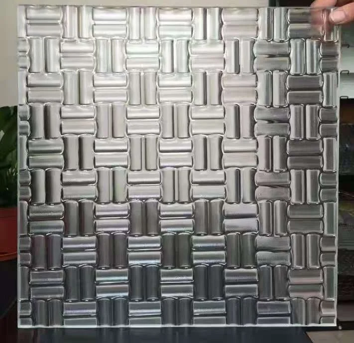 Clear Color Decorative Art Figured Textured Sheet Glass Hot-melt Fusing Glass for Partition Walls