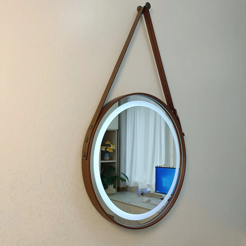 Custom Black Gold Circle Decorative Bathroom Wall Mirror Modern Antique Large Hanging belt Miroir