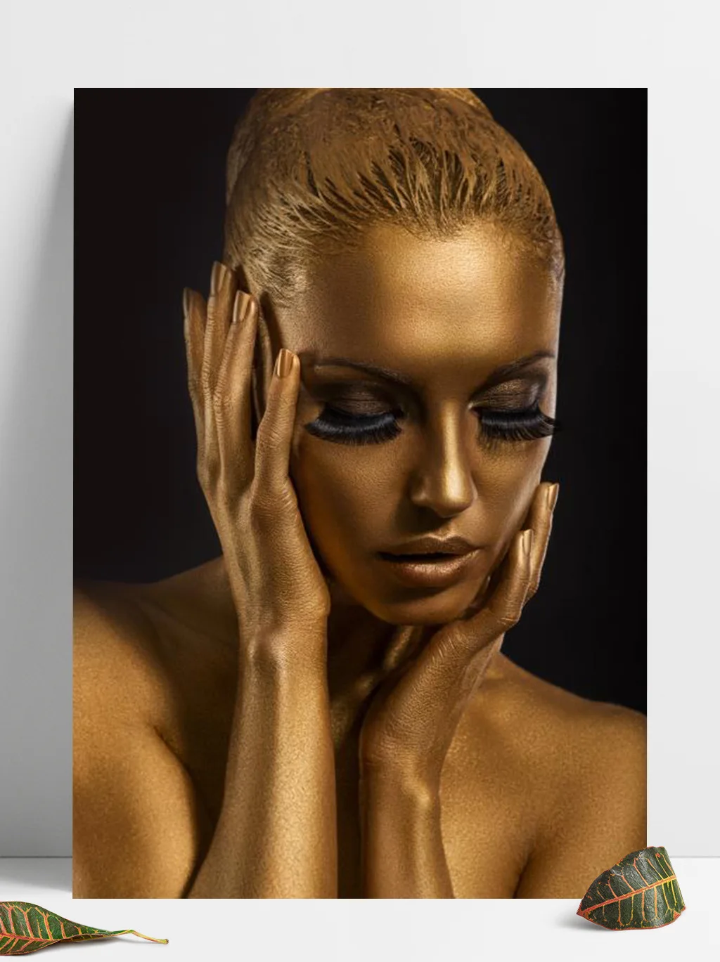 Hot sale decorative figure painting large size waterproof canvas crystal porcelain painting