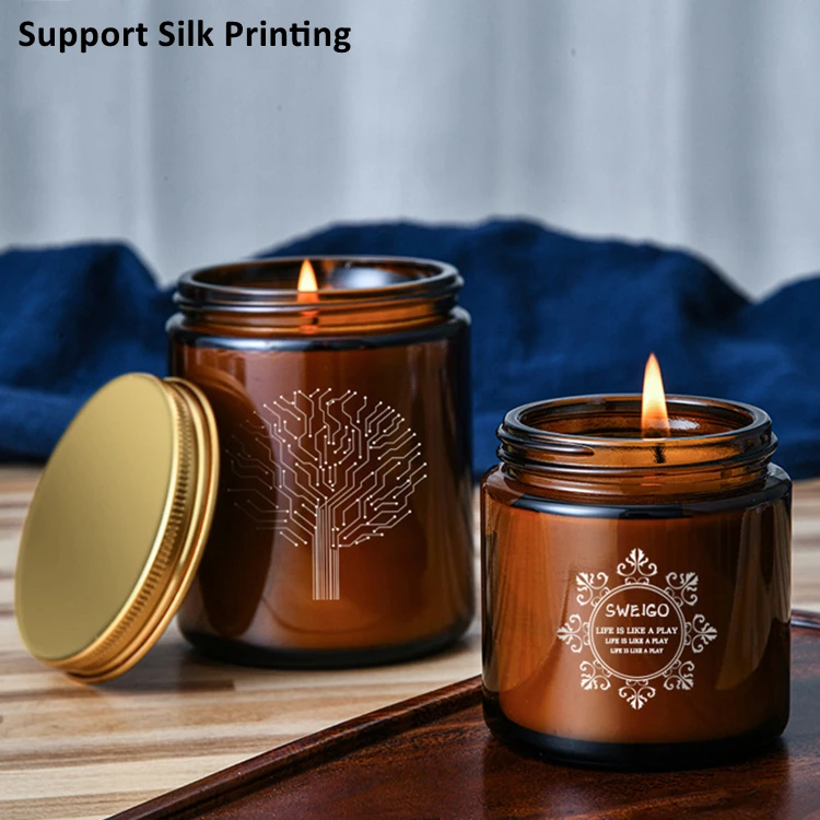 Empty Luxury With Lid Round Candle Jar Containers For Body Butter Honey Bottle Glass Jar Unique Containers