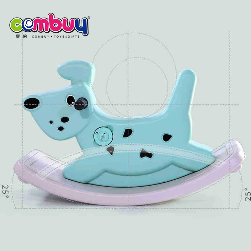 Baby ride on toy animals plastic rocking horse with light music