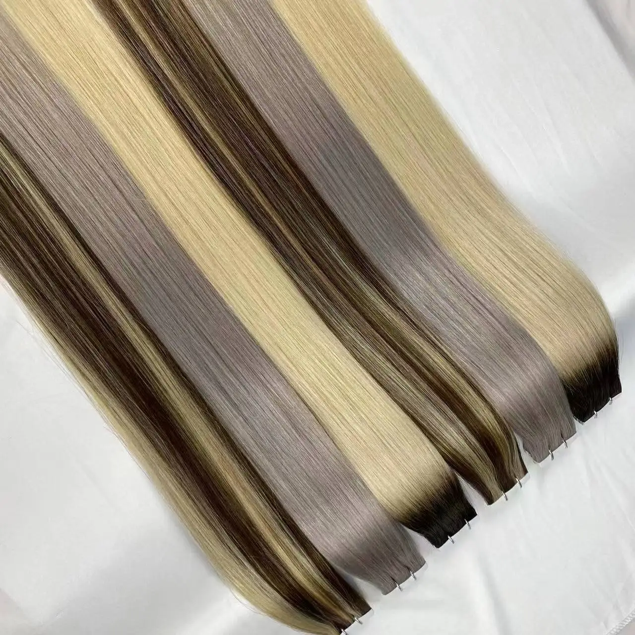 Full Cuticle Double Drawn Russian Ombre Remy Invisible Tape In Hair Extensions 100% Human Hair