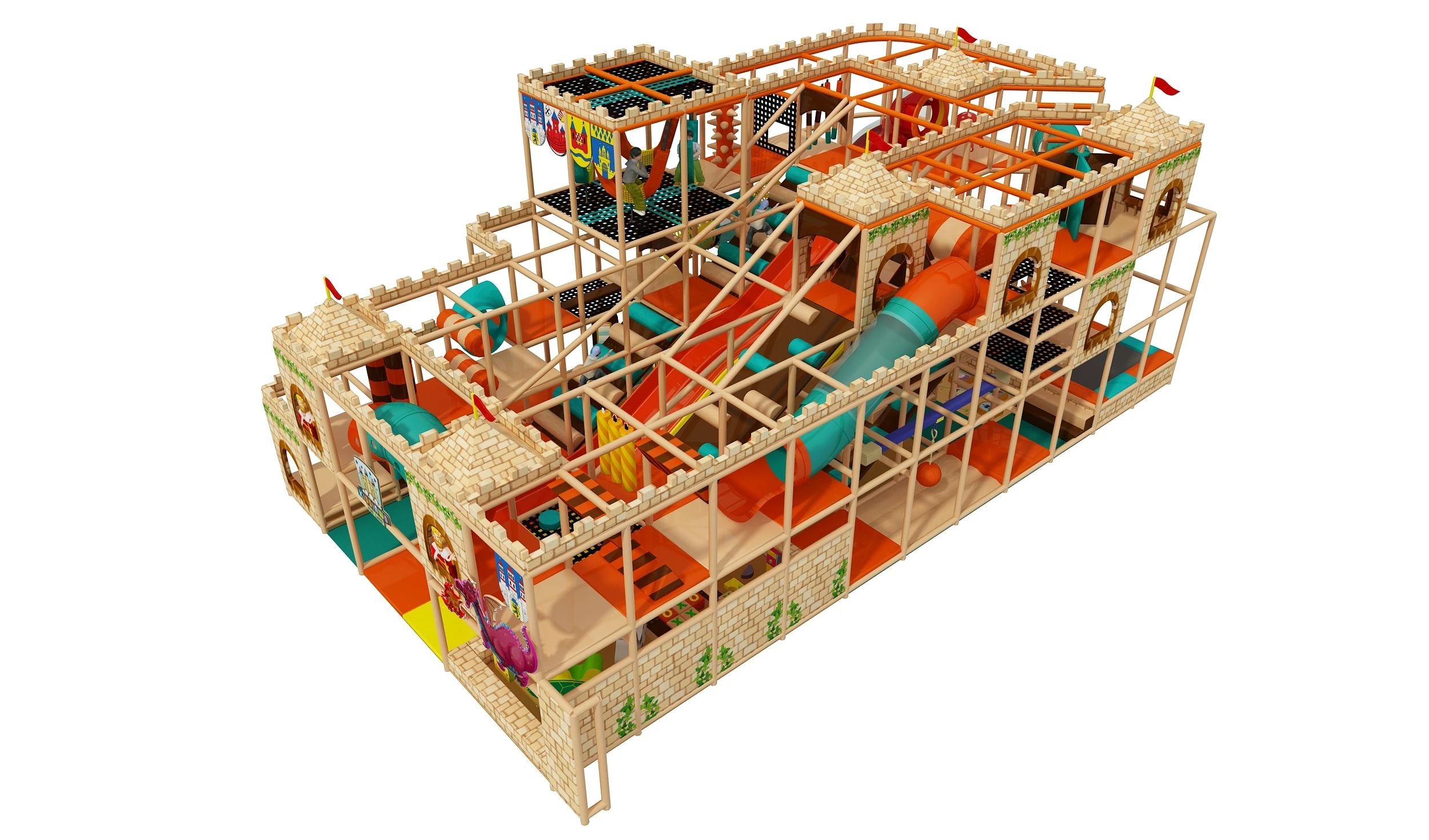 Soft Kids Indoor Playground, Foam Pit Indoor Ball Pit for Toddlers, Shark Theme Ocean Indoor Playground