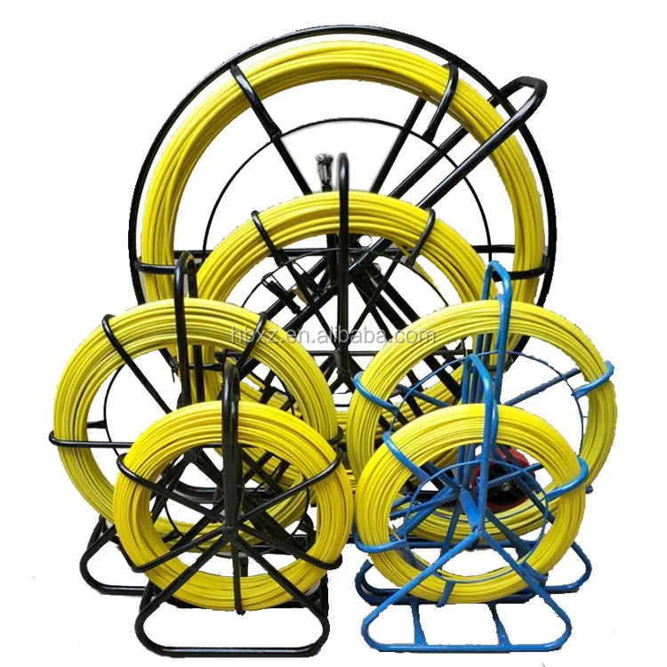 8mm fiberglass locating reel push rod with tracing copper wire traceable cable guide push rod
