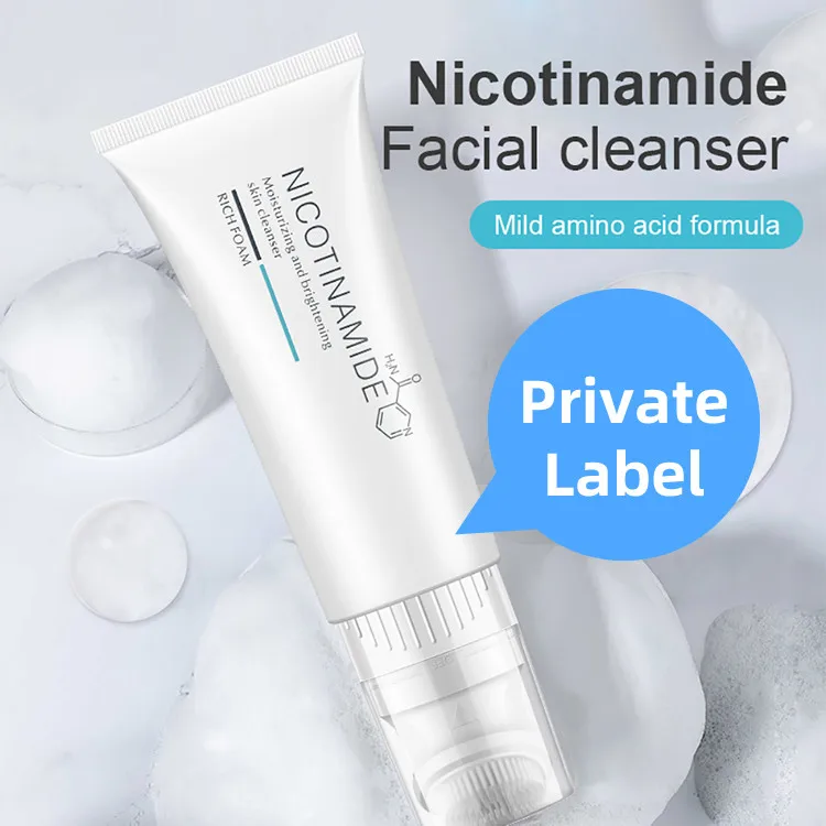 Wholesale Private Label OEM Facial Cleanser Make Up Remove Whitening Mousse Skincare Cleansing Niacinamide Foam Face Wash