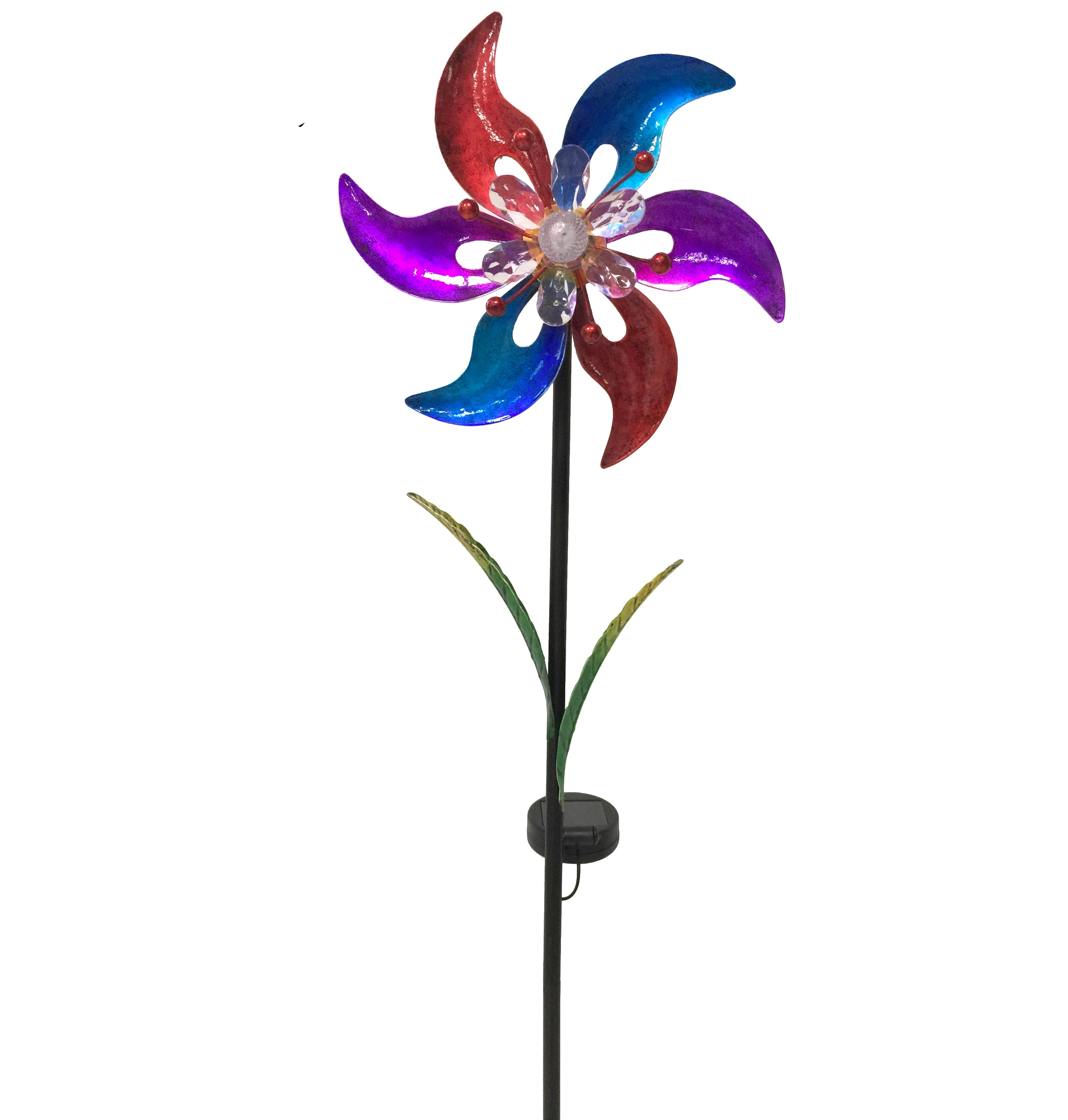 Металлическое украшение для сада светодиодное освещение поворотный стол на солнечных батареях