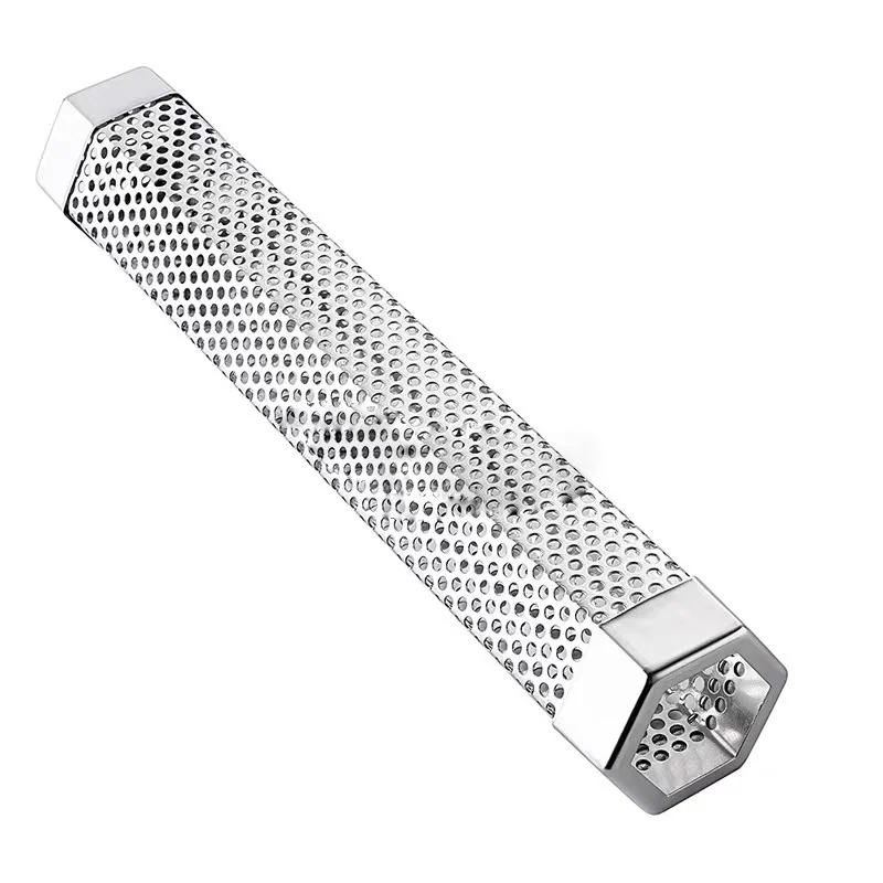 BBQ Smoker Tube can be used with various wood pellets such as cherry, hickory 5 hours smoking