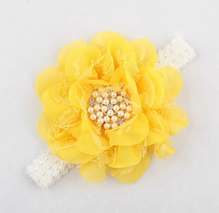 Fashion euramerian lace flower accessories crochet baby girl headband