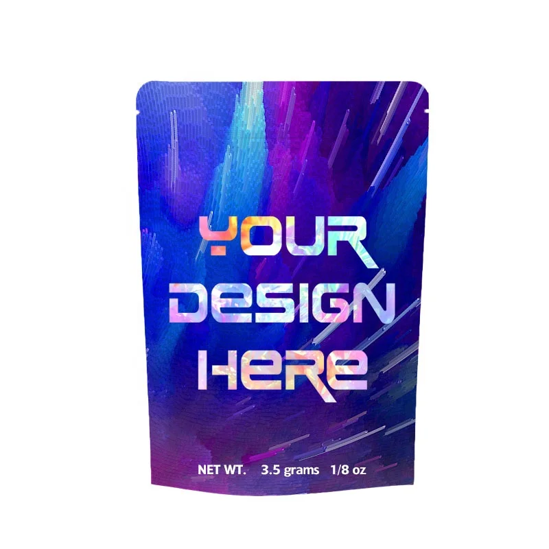 Custom Print Matte Reusable Edible Ziplock Child Proof Mylar Bag Stand Up Aluminum Foil Plastic Smell Proof 420 Packaging Pouch