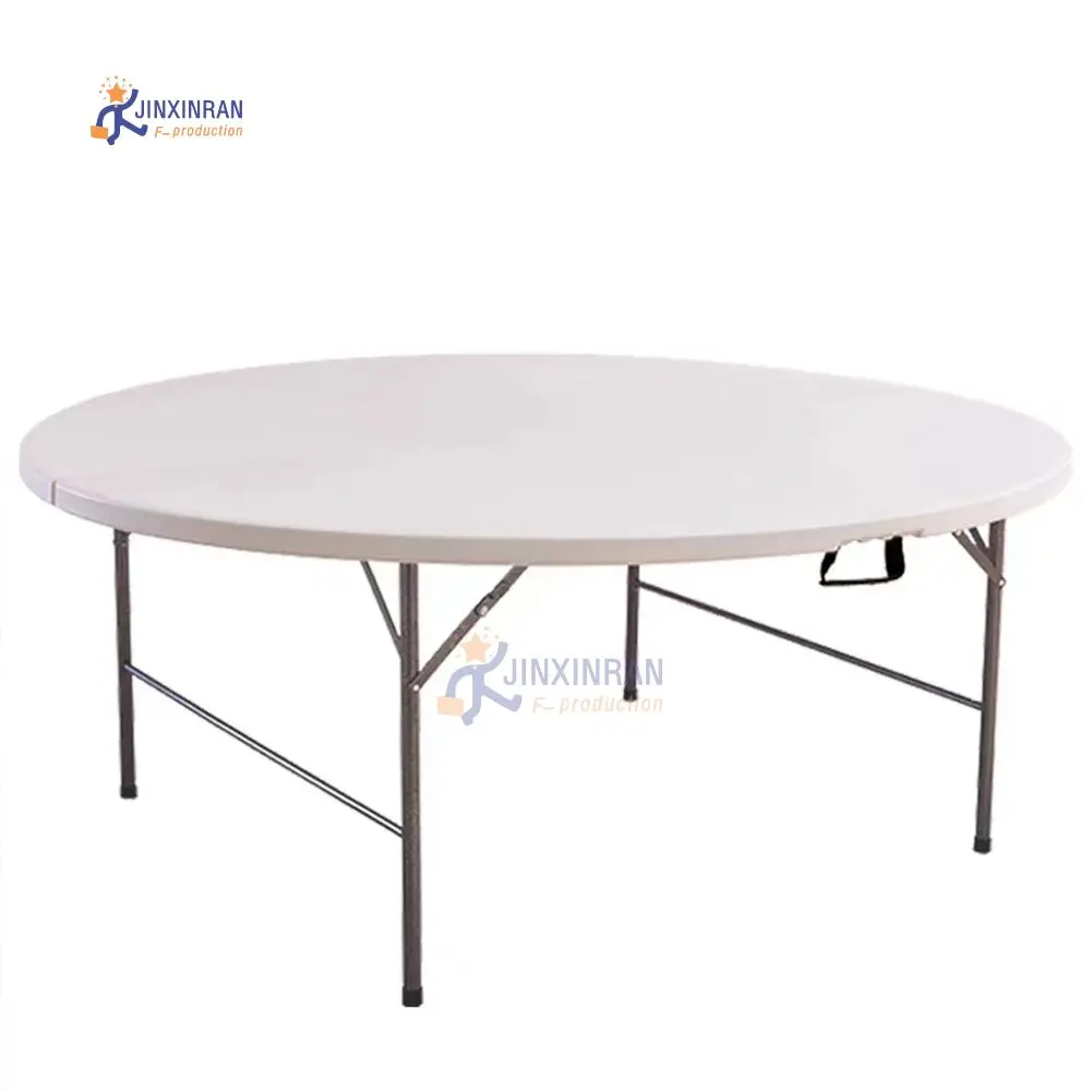 Hot sale 6ft banquet folding round plastic table for events wedding plastic round dining table