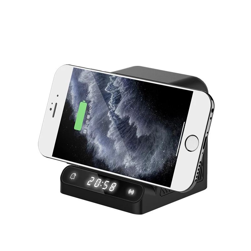 BT-128MX Многофункциональный Горячая продажа портативный мини-динамик 15 Вт Беспроводное зарядное устройство для iphone с времени, будильник