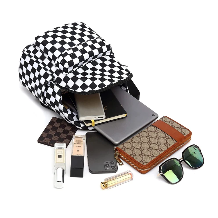 Waterproof Custom Large Capacity Stripe Cow Print Travel Hiking Casual Mini Backpack For Women