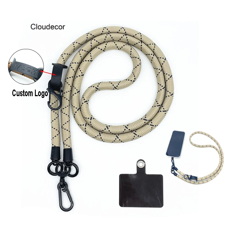 10mm Thick Mobile Phone Necklace Durable Camera Strap Custom Logo Phone Hanging Strap Universal Cell Phone Strap Lanyard Men