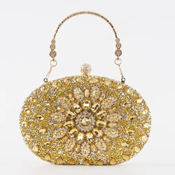 sunflower diamond buckle clutch evening bag dazzling crochet bags for women 2023
