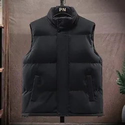 OEM Sleeveless Bubble Puffer Vest Jacket  Custom Logo Waistcoats Warm Winter Vest For Men