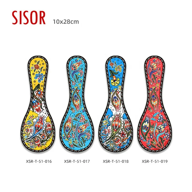 Spanish Design Ceramic Trivet Printing Ceramic Spoon Rest Italy Customizable Sublimation Ceramic Placemat