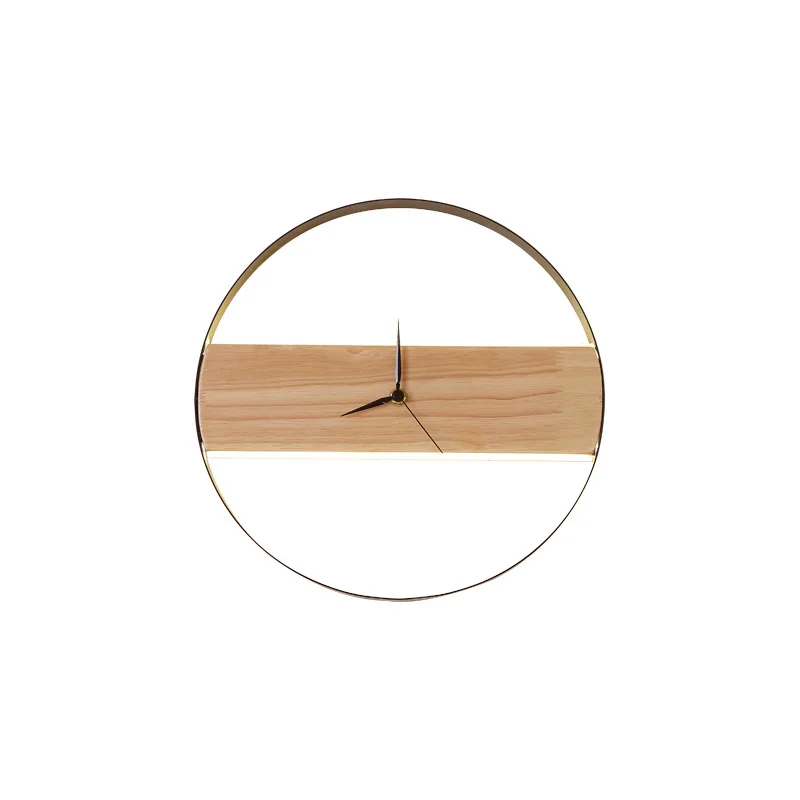 LED night light Round wooden wall Clock home decoration