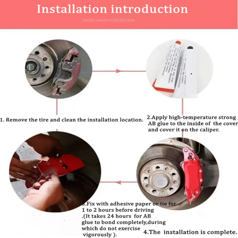 1pair Aluminum Alloy Calipers Modified Brake Cover Front /Rear Blue Red Yellow Decorative Cover Abalone Cover Metal Caliper Cove