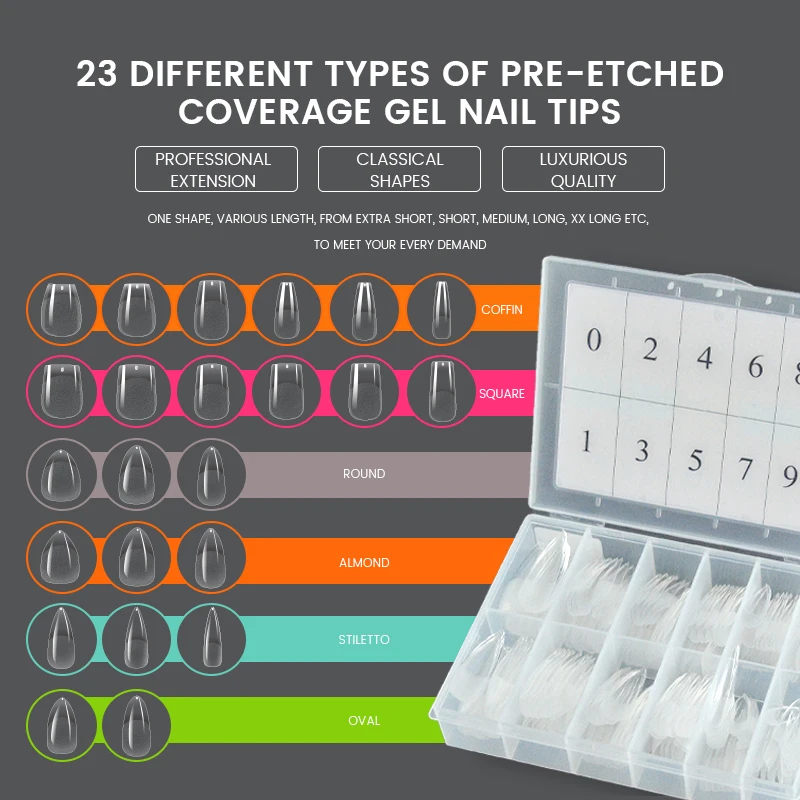 Customized Half Matte XXS XXL Sculpted Artificial Nail Tips Soft Gel X nail tips