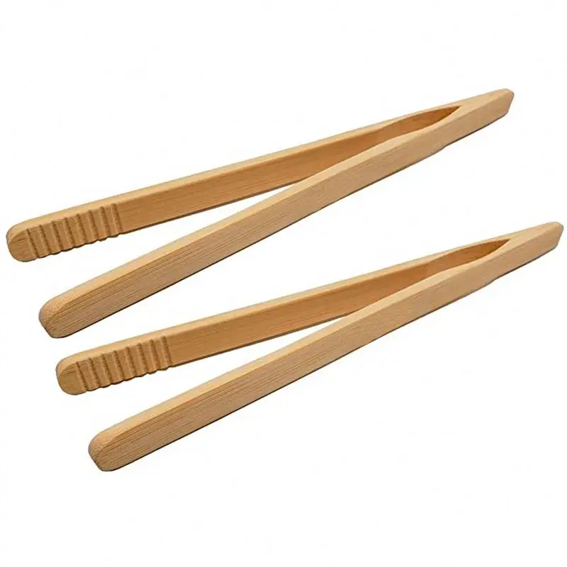 
Amazon customized logo bamboo kitchen tongs toaster tongs tongs 