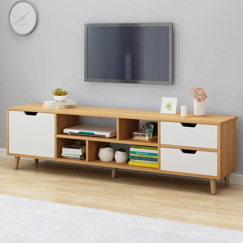 Nordic Modern TV Cabinet for Small Apartment Living Room High Simple Wooden Panel Furniture for Bedroom and Hotel Use